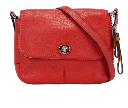 Flap Crossbody, &pound;110, Handbags, Red, Leather, Front view